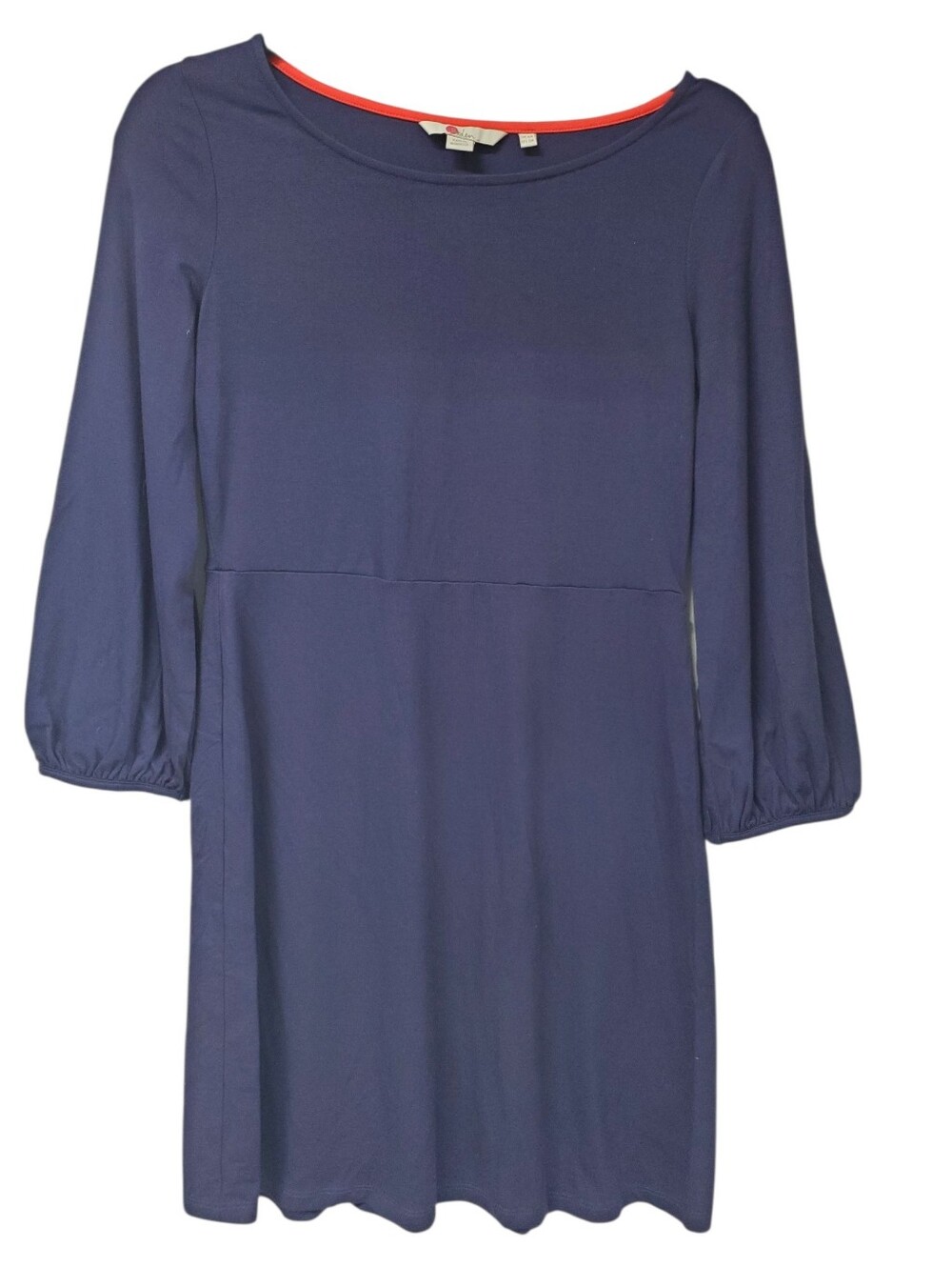 Boden Classic Comfy Dress Size 2 Regular Business Casual Office Navy Boat Neck